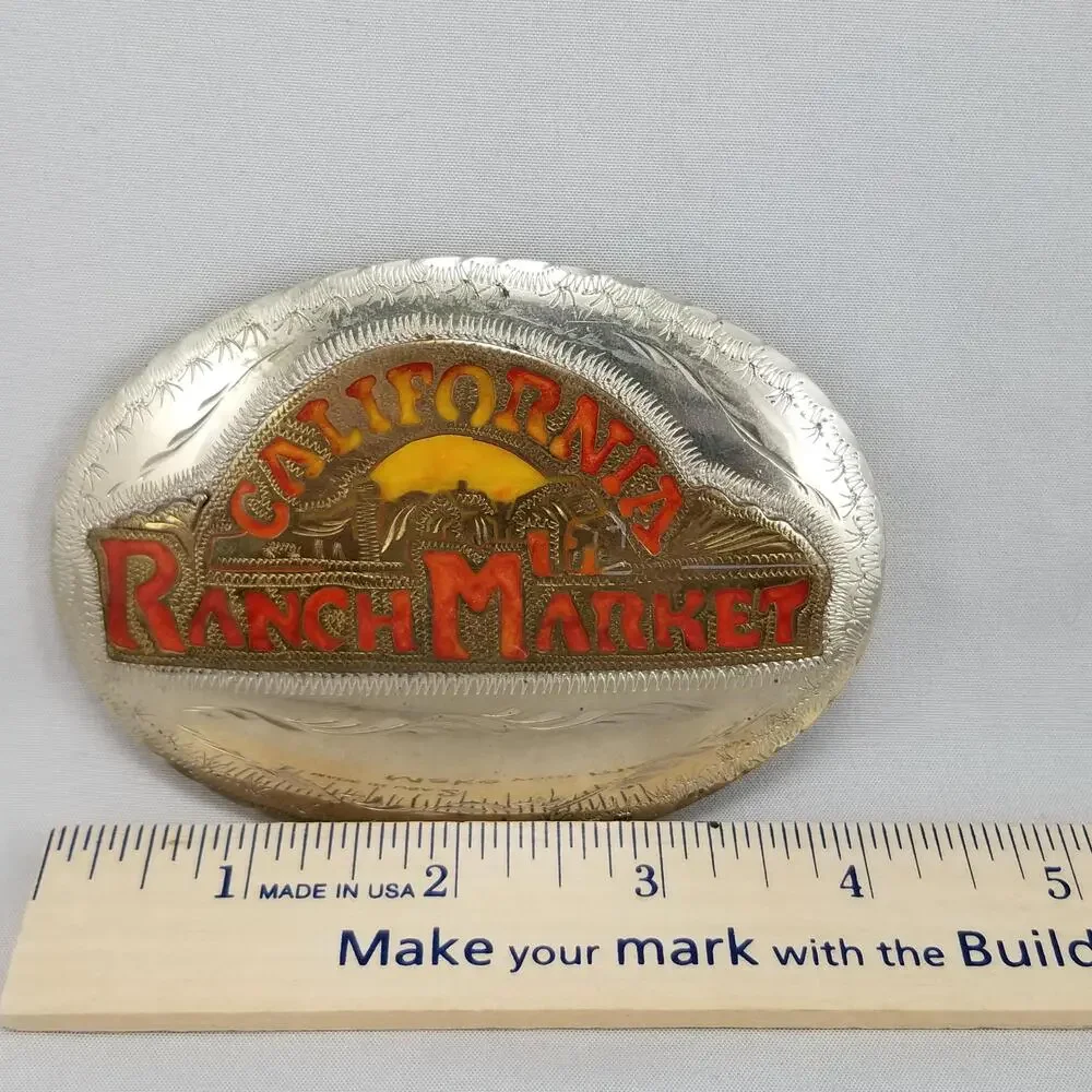 Vintage Belt Buckle Handmade California Ranch Market Western‎ Filigree